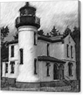 Admiralty Head Lighthouse Sketched Canvas Print