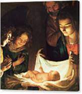 Adoration Of The Baby Canvas Print