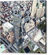 Aerial Of One World Trade Center And 9/11 Memorial, New York, Us Canvas Print