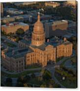 Aerial View Of The Texas State Capitol Facing North Canvas Print