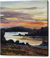 After Sunset At Lake Fleesensee Canvas Print