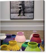 Ai Weiwei, Portrait And Vases Canvas Print