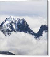 Aiguille Verte And Aiguille Du Dru In The Clouds - Chamonix - French Alps Canvas Print