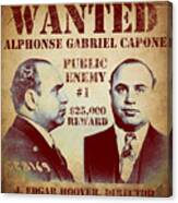 Al Capone Most Wanted Poster Canvas Print
