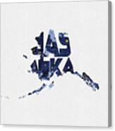 Alaska Typographic Map Flag Canvas Print
