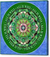 All Is Well Mandala Prayer Canvas Print