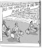 All-the-groceries-in-one-trip Marathon Canvas Print