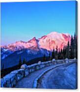 Alpenglow At Mt. Rainier Canvas Print