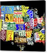 United States License Plate Map Canvas Print