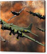 American And German Aircraft Battle Canvas Print