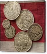 American Silver Coins Canvas Print