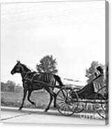 Amish In Horse-drawn Buggy, C.1930s Canvas Print