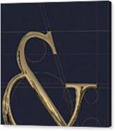 Ampersands - Gold On Slate Gray. Canvas Print