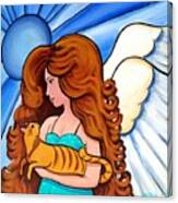 Angels Arms - Cat Angel Portrait Canvas Print