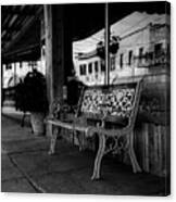 Antique Bench Black And White Canvas Print