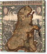 Antique Maps - Old Cartographic Maps - Antique Map Of Belgium - Leo Belgicus Canvas Print
