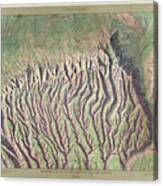 Antique Maps - Old Cartographic Maps - Relief Map Of Mesa Verde National Park, Colorado Canvas Print