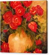 Antique Red Roses Canvas Print