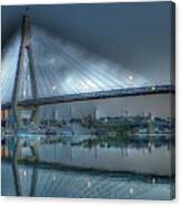 Anzac Bridge By Moonlight. Canvas Print