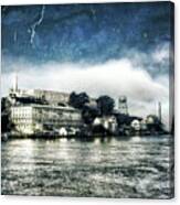 Approaching Alcatraz Island By Boat Canvas Print