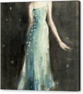 Aqua Blue Evening Dress Canvas Print