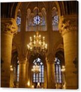 Architectural Artwork Within Notre Dame In Paris France Canvas Print