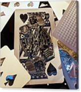 Aria Poker Room Metal Cards Sculpture Close 2 To 1 Ratio Canvas Print