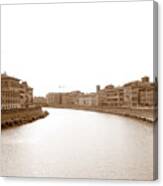 Arno River In Pisa Canvas Print