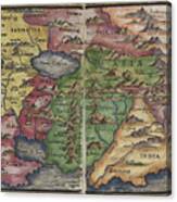 Asia Map By Johannes Honter 1542 Canvas Print
