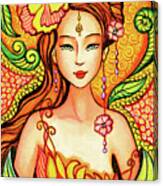Asian Flower Mermaid Canvas Print
