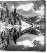 Aspen Colorado Maroon Bell Landscape Reflections 1x1 Black And White Canvas Print