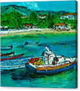 Assos Harbour Kefalonia Canvas Print