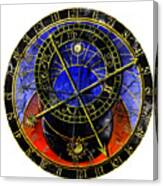 Astronomical Clock In Grunge Style Canvas Print