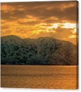 Altafjord Snowy Peaks At Sunset Canvas Print