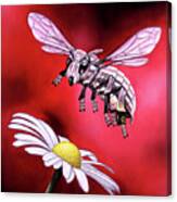 Attack Of The Silver Bee Canvas Print
