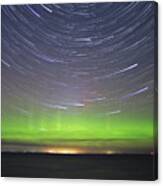 Aurora And Startrails Canvas Print