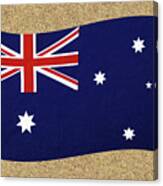 Australian Flag On Sand By Kaye Menner Canvas Print