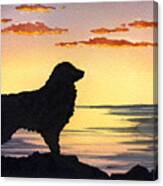 Australian Shepherd Sunset Canvas Print