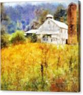 Autumn Barn In The Morning Canvas Print