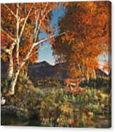 Autumn Fawns Canvas Print