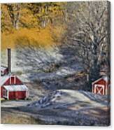 Autumn Snow On Sugar Shack, Reading, Vt Canvas Print
