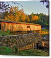 Autumn Sunrise Watson Mill Covered Bridge State Park Canvas Print