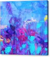 Azure Cyan Floral Wind Painting By Lisa Kaiser Canvas Print