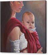 Baby In Rebozo Canvas Print