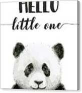 Baby Panda Hello Little One Nursery Decor Canvas Print