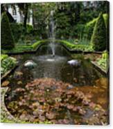Backyard Oasis Symmetry - Gracious Garden Fountain Canvas Print