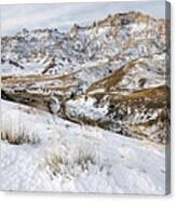 Badlands In Snow Canvas Print