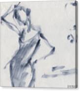 Ballet Sketch Hand On Head Canvas Print