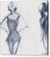 Ballet Sketch Hands On Hips Canvas Print