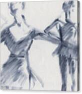 Ballet Sketch Two Dancers Gaze Canvas Print